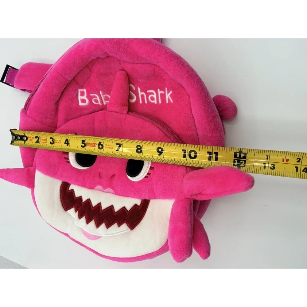 Pink Baby Shark Plush Backpack Kids Toddler Bag Soft Stuffed Toy Pink Plush